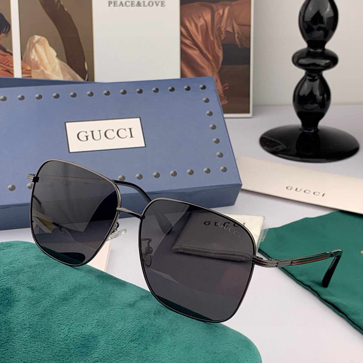 GUCCI グッチ 偏光サングラス G9236 メタルフレーム ブラウン