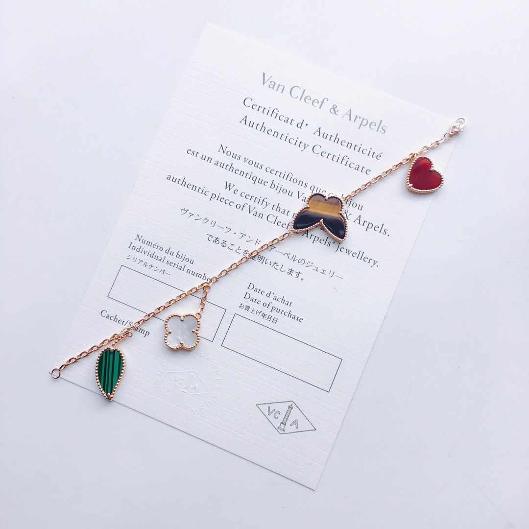 Van Cleef & Arpels ヴァンクリーフ&アーペル 純銀鍍金ローズゴールド ラッキーフラワーブレスレット