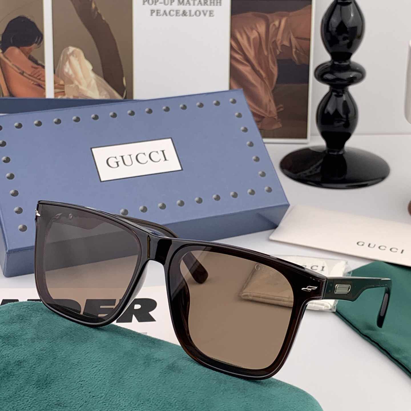 GUCCI グッチ G65501 2025年開春新作 ファッショナブルなスクエアフレーム 偏光サングラス