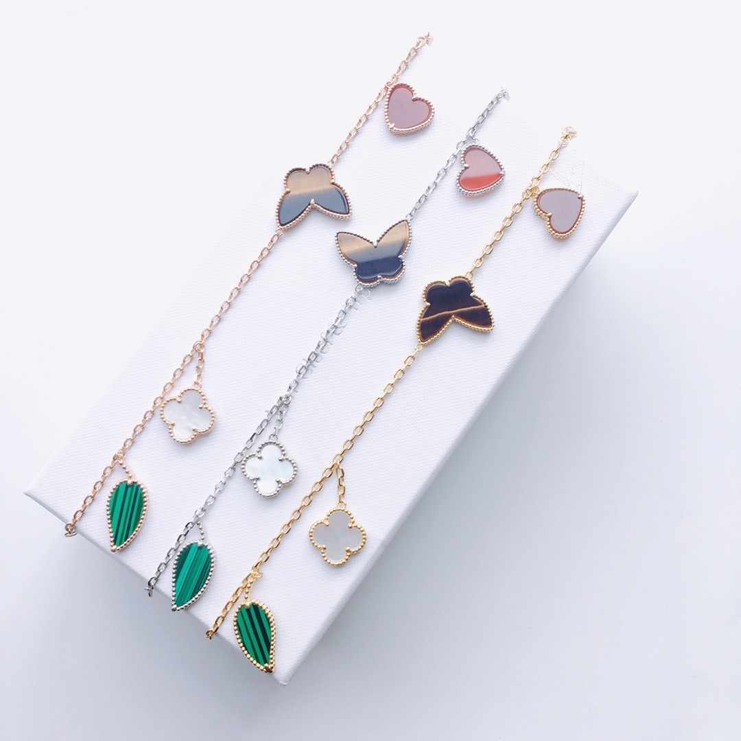 Van Cleef & Arpels ヴァンクリーフ&アーペル 純銀鍍金ローズゴールド ラッキーフラワーブレスレット