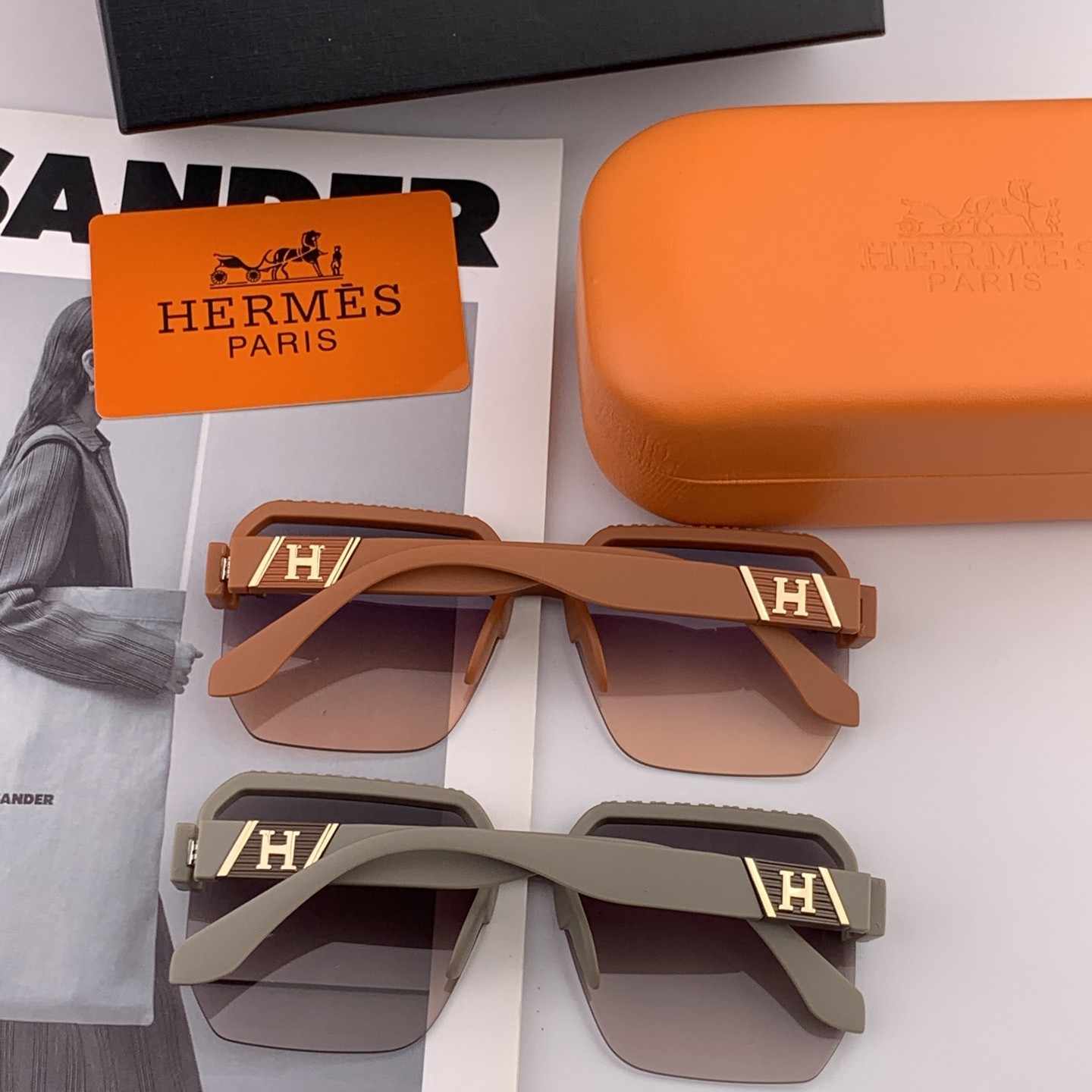 HERMES エルメス H1806 ピンク サングラス