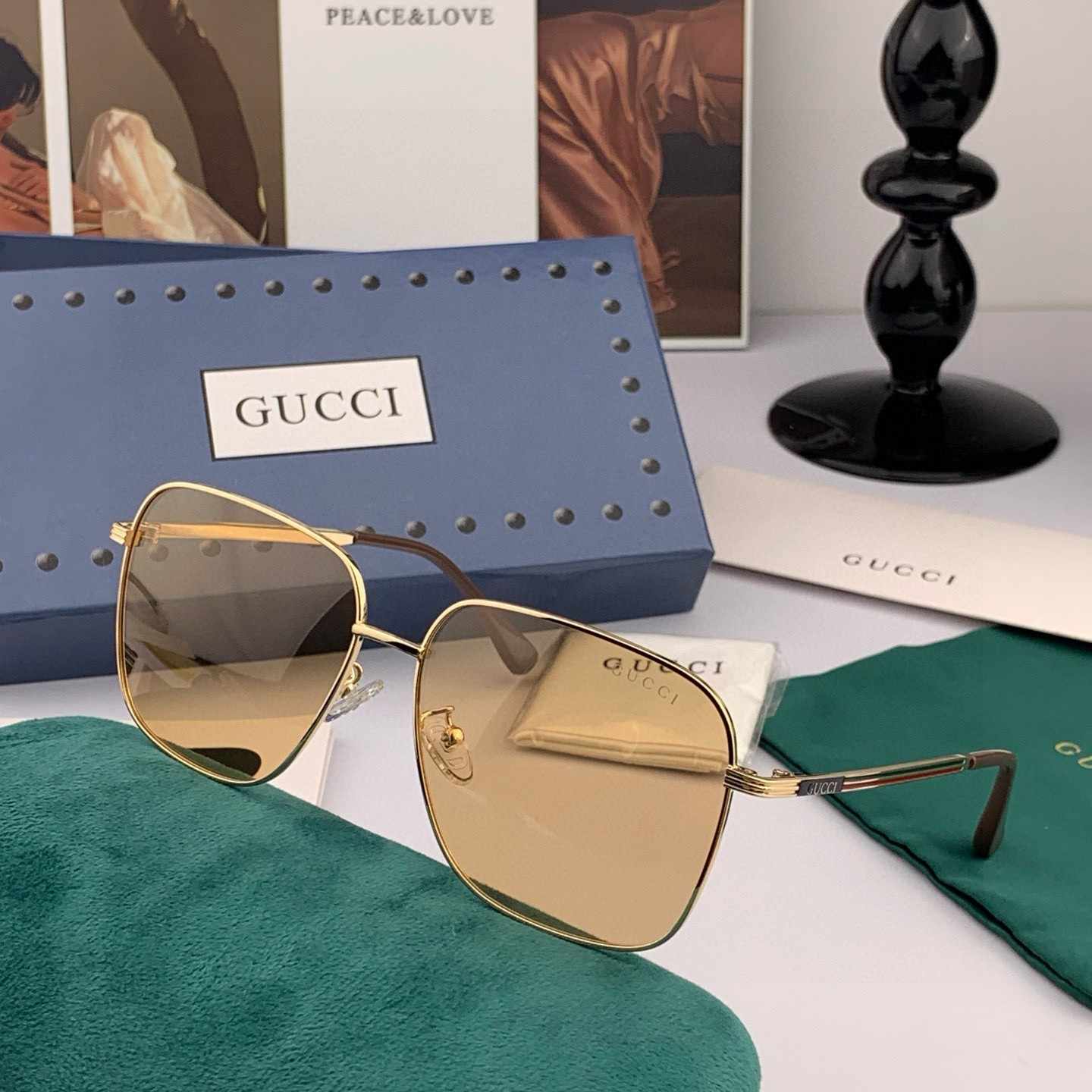 GUCCI グッチ 偏光サングラス G9236 メタルフレーム ブラウン
