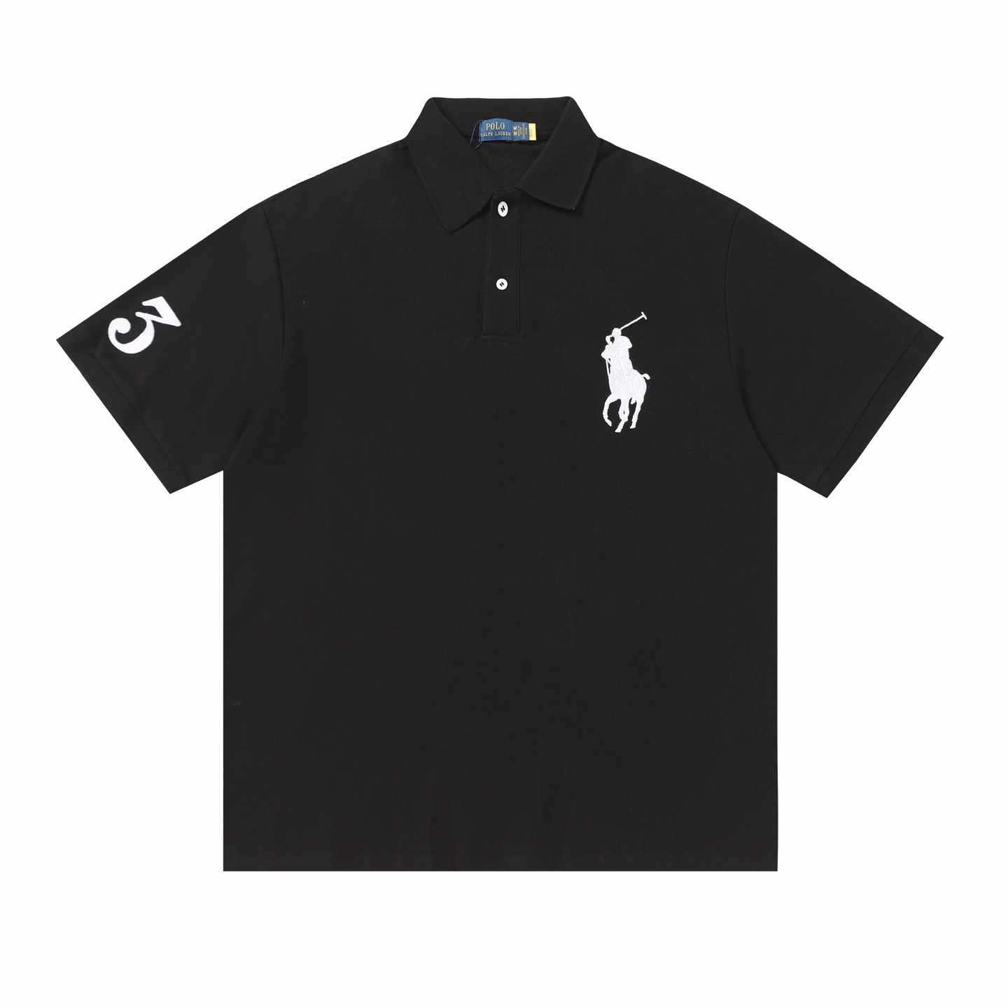 RALPH LAUREN ラルフローレン クラシックロゴ刺繍ポロシャツブラック