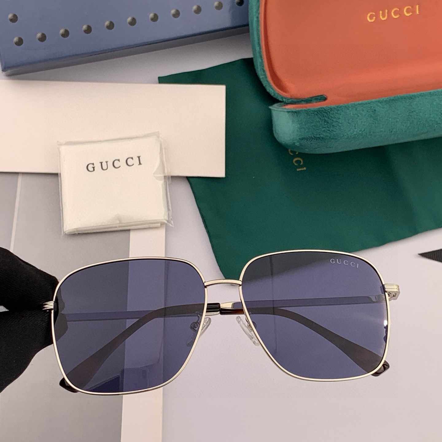 GUCCI グッチ 偏光サングラス G9236 メタルフレーム ブラウン