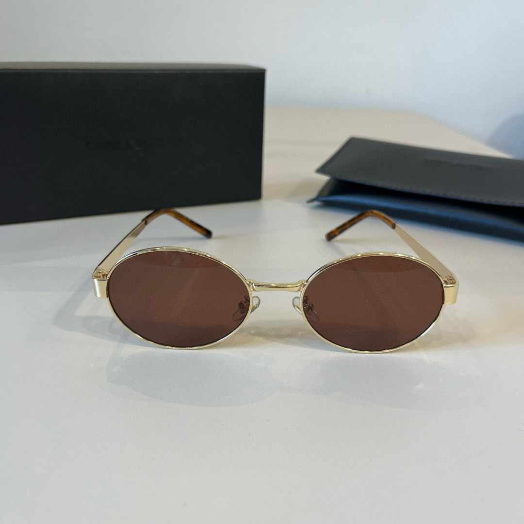 YSL サンローラ サングラス ゴールドフレーム ブラウンレンズ