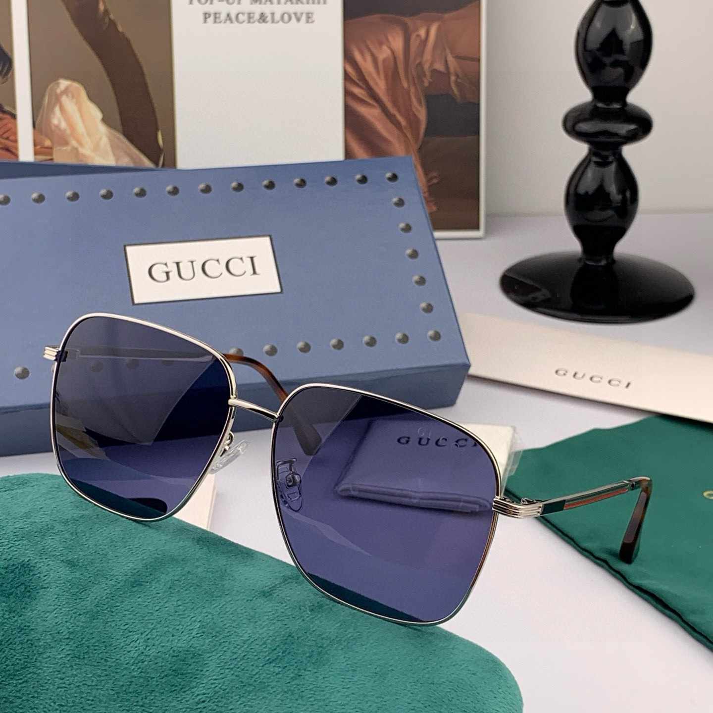 GUCCI グッチ 偏光サングラス G9236 メタルフレーム ブラウン