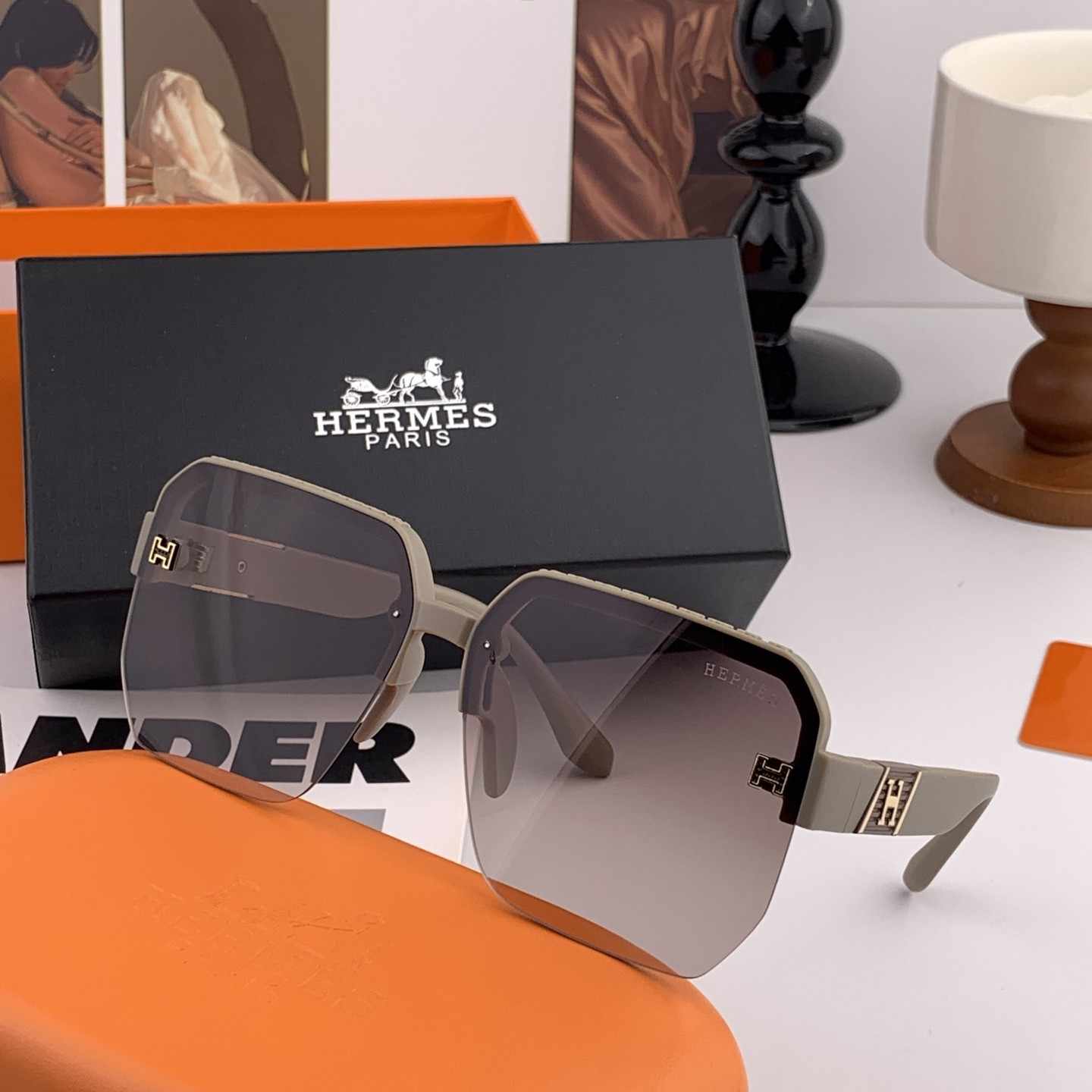 HERMES エルメス H1806 ピンク サングラス