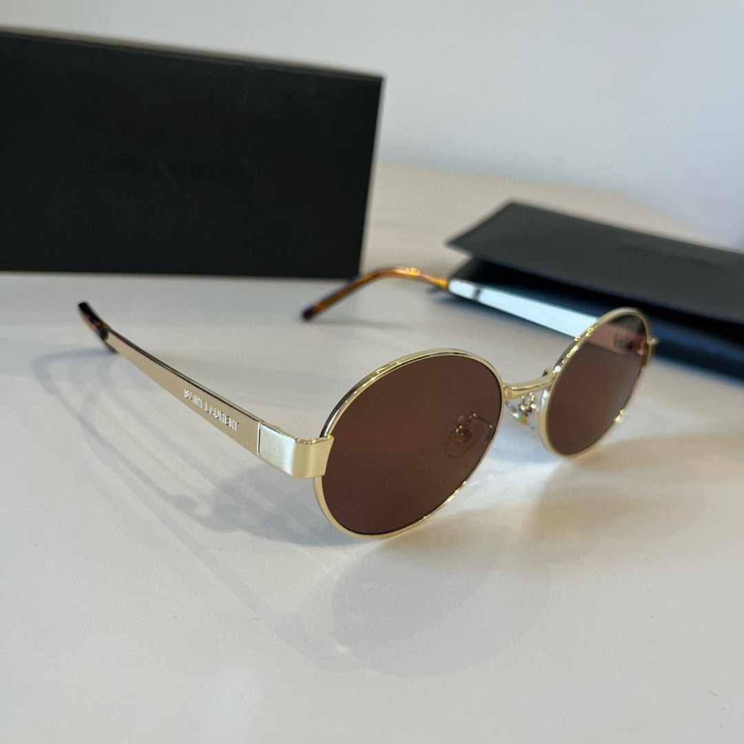 YSL サンローラ サングラス ゴールドフレーム ブラウンレンズ